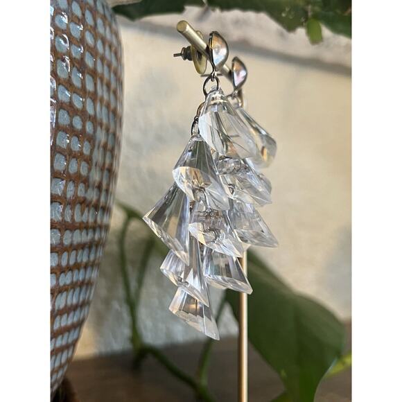 Vintage Gold/Bronze Tone Dangle Beaded Chain Drop Earrings EUC - Picture 4 of 7